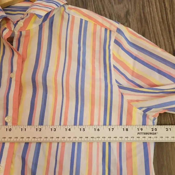 Foxcroft Women's Button-Up Top Size 8 Multicolor Shaped Wrinkle Free Long Sleeve - Picture 8 of 9